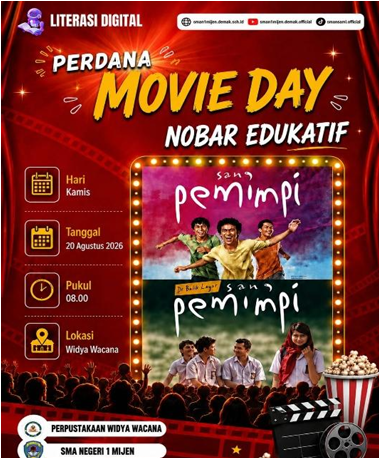Menghidupkan Ruang Baca:  Catatan Sukses Kegiatan "Movie Day"  Perpustakaan Widya Wacana SMA Negeri 1 Mijen Demak